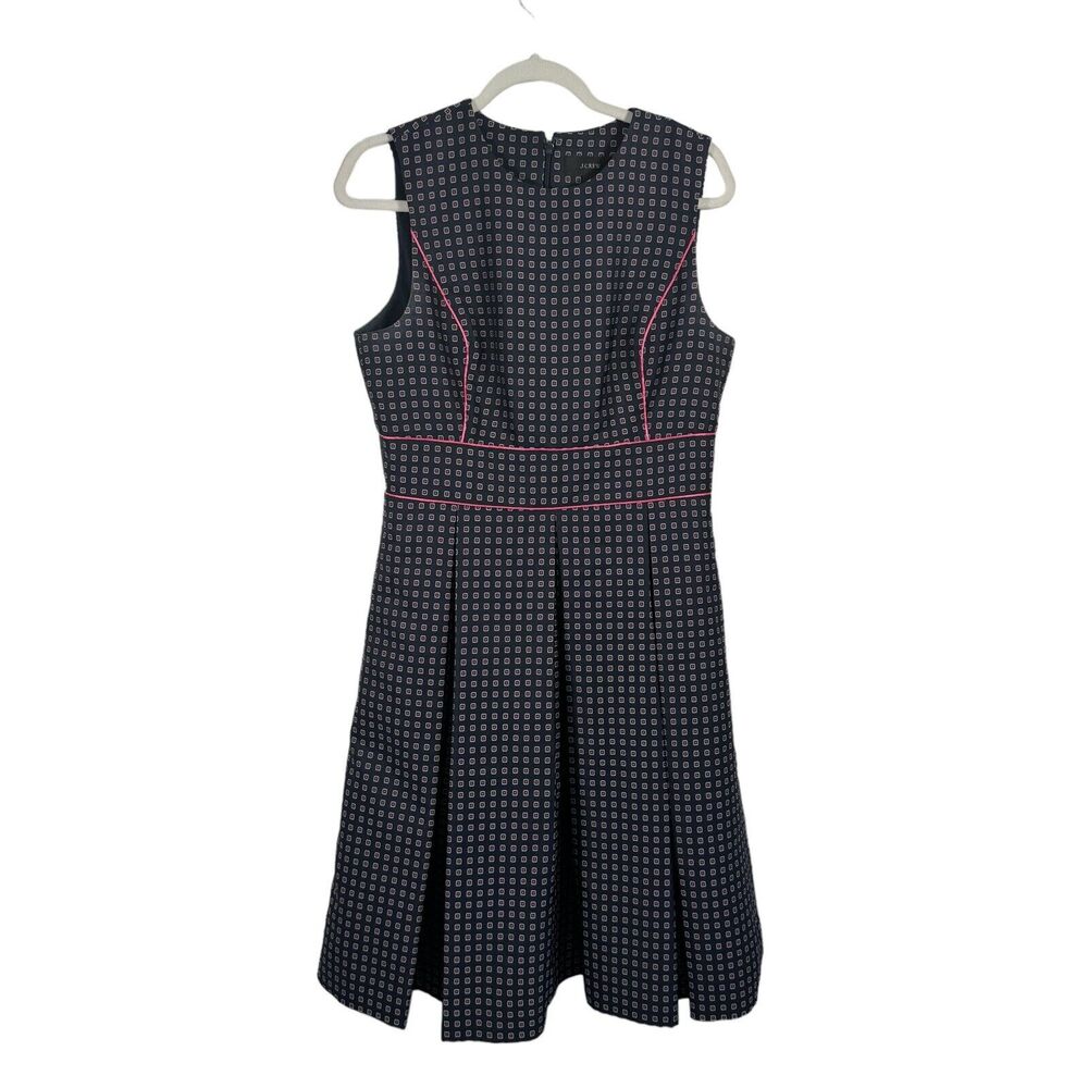 J Crew‎ Pleated Fullskirt Jacquard Dress Pockets Career Work Womens Size 10P